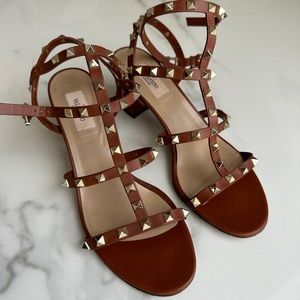 Valentino ROCKSTUD CALFSKIN ANKLE STRAP SANDAL